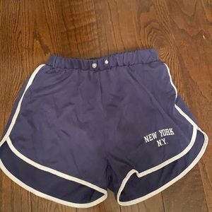 Blue NY shorts from shien in size women’s medium!